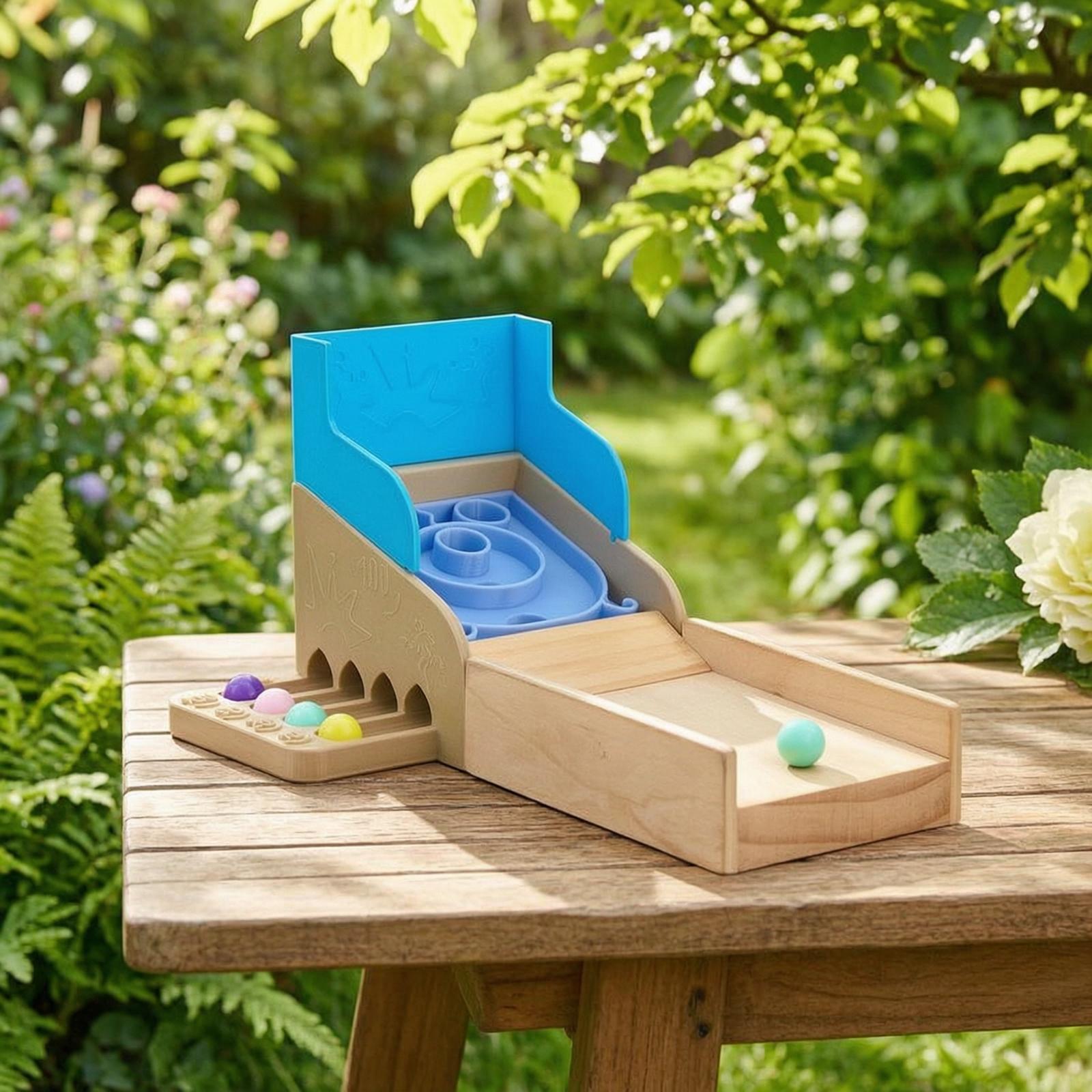 Marble Run Set - Wooden Marble Toy with Sloped Ramp