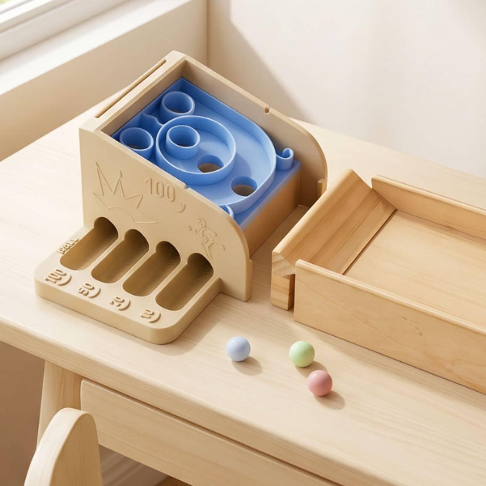 Wooden Marble Toy with Sloped  - Marble Run Set recension och pris