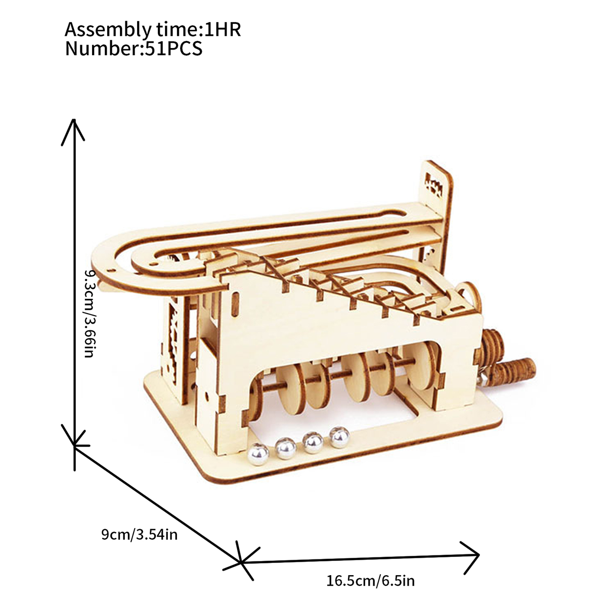 Spiral Marble Run 3D Wooden Pu - Marble Run Set recension och pris