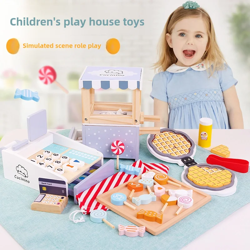 Wooden Kids Cash Register Pret - Toy Cash Register recension och pris