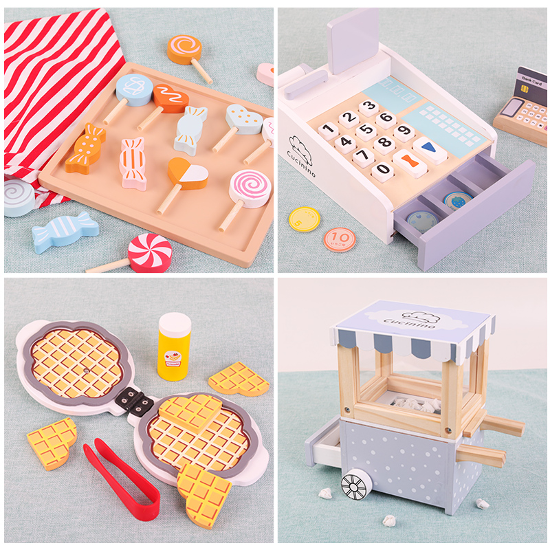 Wooden Kids Cash Register Pret - Toy Cash Register recension och pris