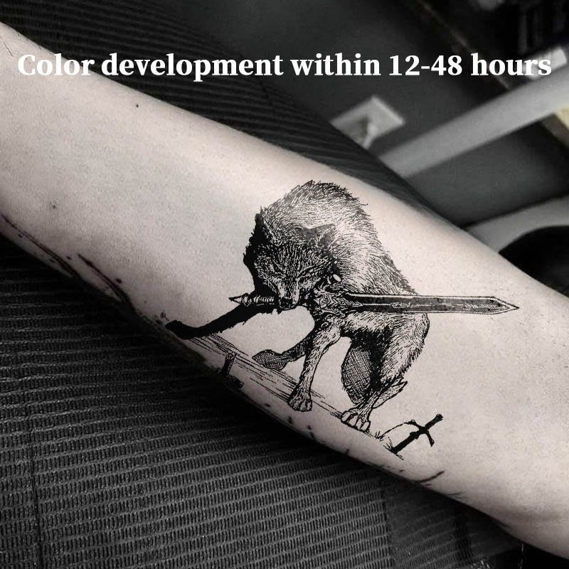 Fake Tattoo Dark Style Wolf Wa - Kids Toys Low Price recension och pris