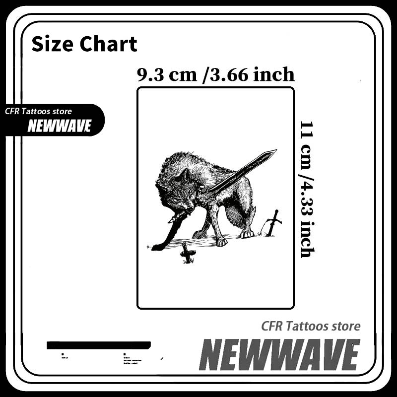 Fake Tattoo Dark Style Wolf Wa - Kids Toys Low Price recension och pris