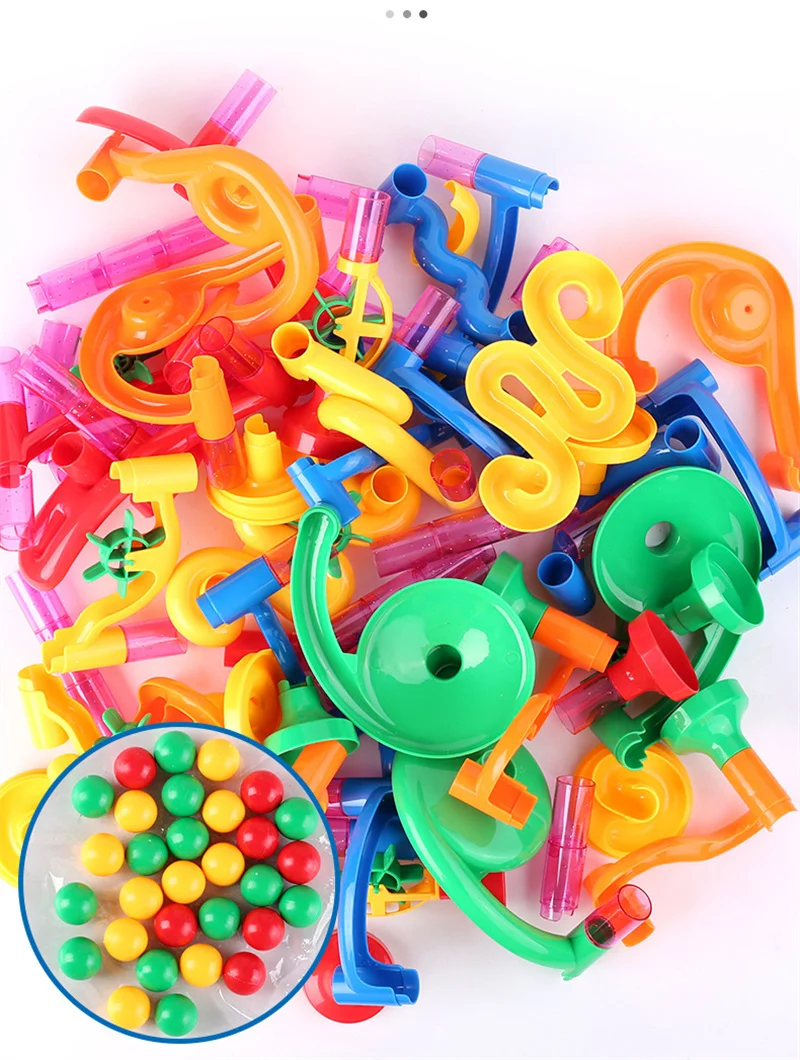 50-142PCS 3D Maze Ball Roll To - Marble Run Set recension och pris