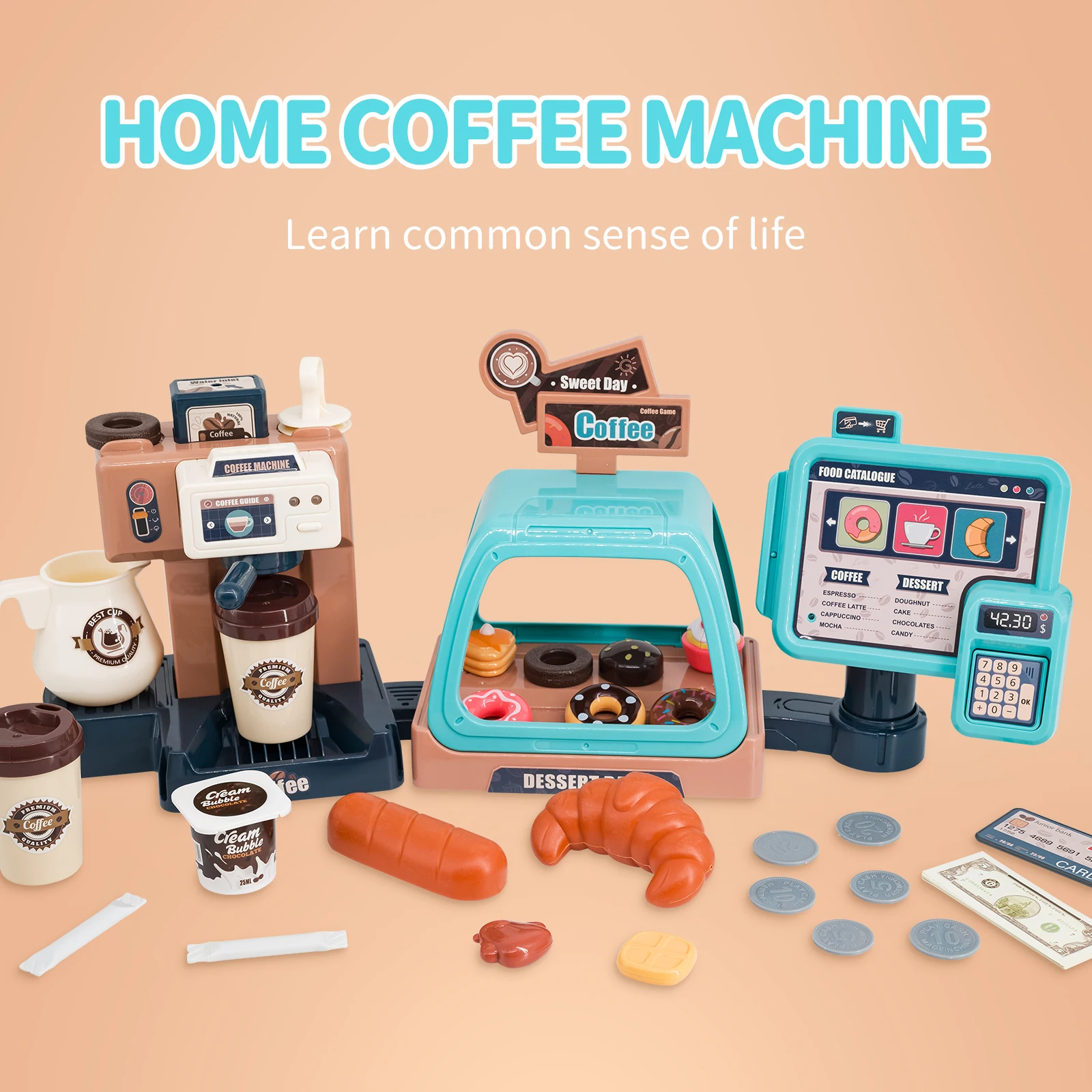 3 In 1 Coffee Machine Toy Set  - Toy Cash Register recension och pris